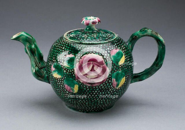 Teapot, Staffordshire, c. 1760. Creator: Staffordshire Potteries.