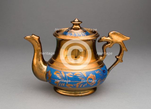 Teapot, Staffordshire, c. 1820. Creator: Staffordshire Potteries.