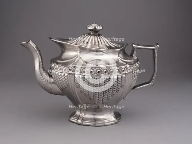 Teapot, Staffordshire, c. 1820. Creator: Staffordshire Potteries.