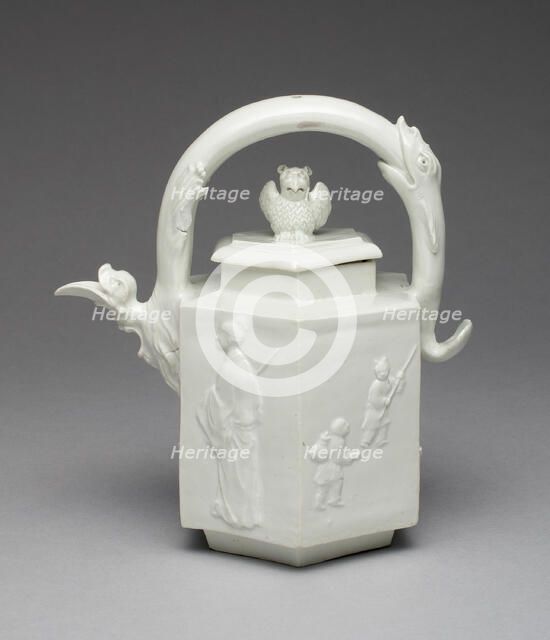 Teapot, Vienna, c. 1720. Creator: Du Paquier Porcelain Manufactory.