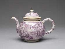 Teapot with Cover, Vienna, c. 1730. Creator: Du Paquier Porcelain Manufactory