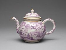 Teapot with Cover, Vienna, c. 1730. Creator: Du Paquier Porcelain Manufactory