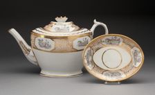 Teapot with Stand, Worcester, c. 1800. Creator: Royal Worcester