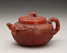 Teapot with plum and bamboo design, 1800s. Creator: Unknown
