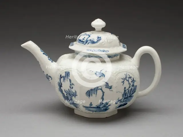 Teapot, Worcester, c. 1755. Creator: Royal Worcester.