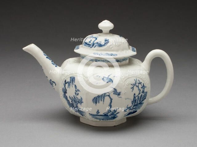 Teapot, Worcester, c. 1755. Creator: Royal Worcester.