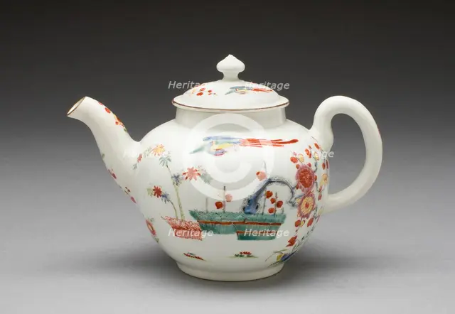 Teapot, Worcester, c. 1755. Creator: Royal Worcester.