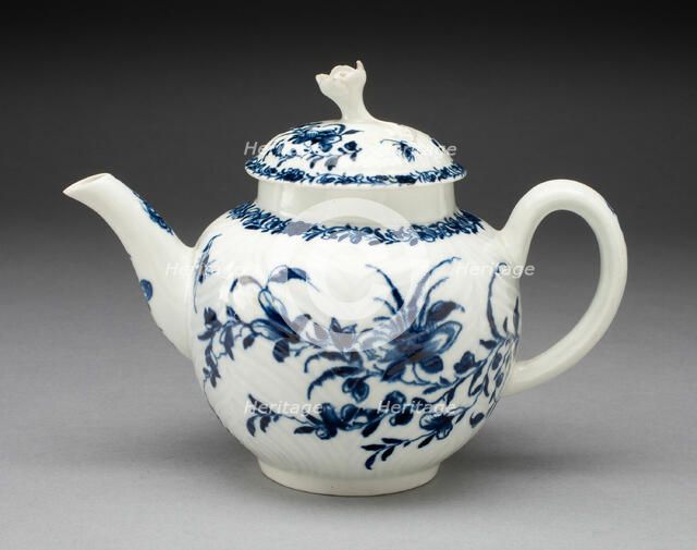 Teapot, Worcester, c. 1760. Creator: Royal Worcester.