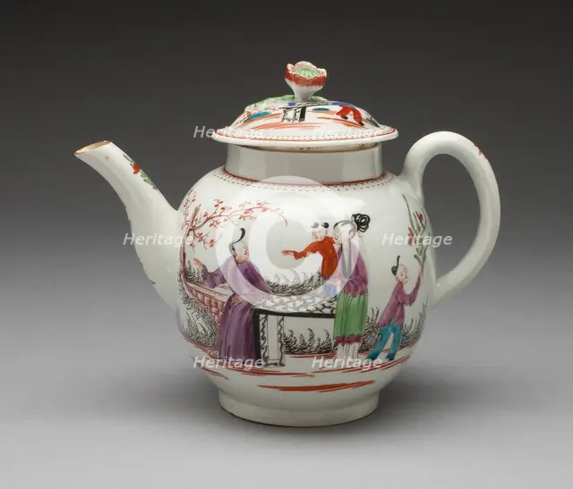 Teapot, Worcester, c. 1765. Creator: Royal Worcester.