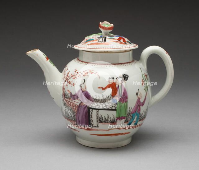 Teapot, Worcester, c. 1765. Creator: Royal Worcester.