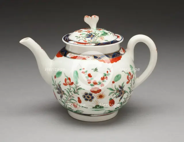 Teapot, Worcester, c. 1770. Creator: Royal Worcester.