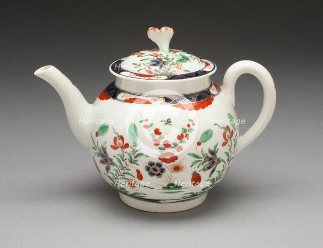 Teapot, Worcester, c. 1770. Creator: Royal Worcester.