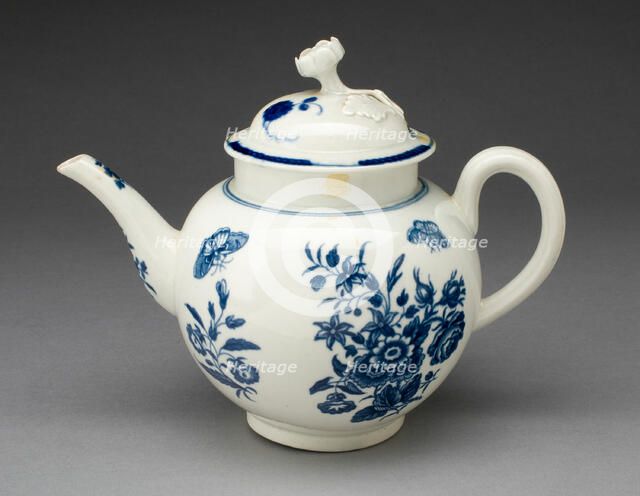 Teapot, Worcester, c. 1770. Creator: Royal Worcester.