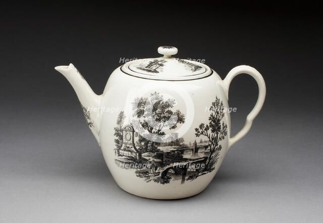 Teapot, Worcester, c. 1785. Creator: Royal Worcester.