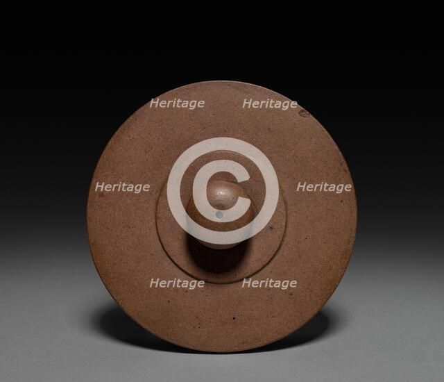 Teapot: Yixing ware (lid), 1644-1911. Creator: Unknown.