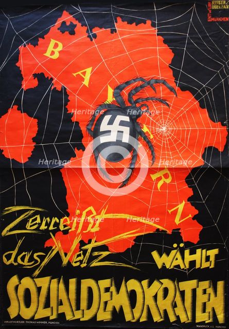 Tear up the network - Vote Social Democrats, 1932. Creator: Reiser, Carl (1877-1950).
