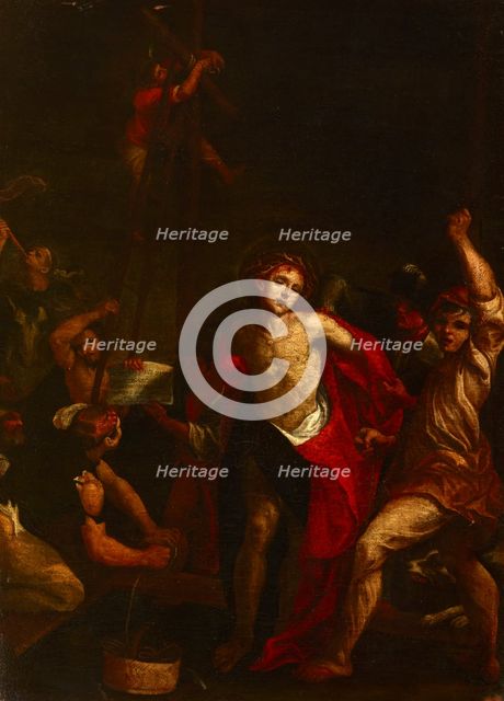 Tearing the Clothing of Christ before his Flagellation, 17th century.  Creator: Unknown.