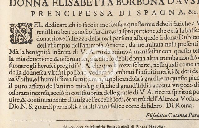 Teatro delle Nobili et Virtuose Donne..., page 2 (recto), 1616. Creator: Isabella Catanea Parasole.