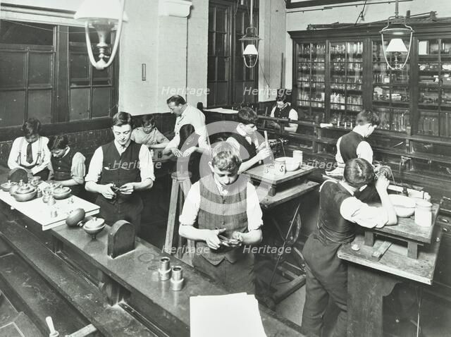 Technical instruction, Haselrigge Road School, Clapham, London, 1914. Artist: Unknown.