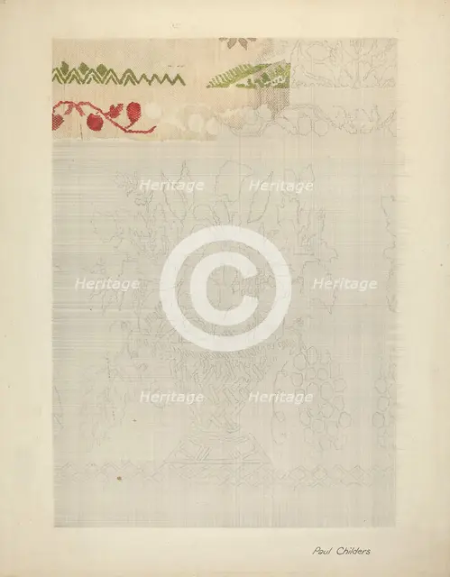 Technique Demo (Jacquard Coverlet), c. 1941. Creator: William Paul Childers.