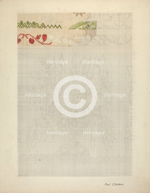 Technique Demo (Jacquard Coverlet), c. 1941. Creator: William Paul Childers.