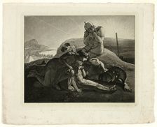 Tecmessa, Her Son and Teucer Lamenting the Dead Ajax, 1809. Creator: Carl Russ