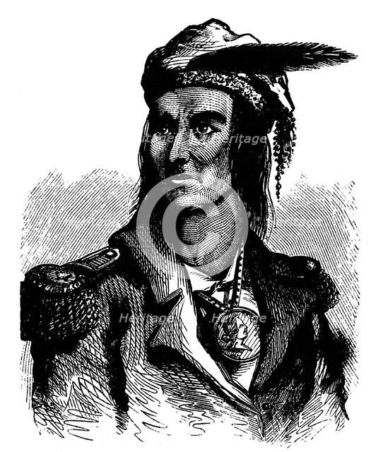Tecumseh (c1768-1813), Native American chief of the Shawnees. Artist: Unknown
