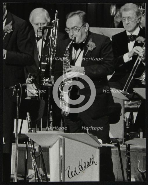 Ted Heath Orchestra alto saxophonist Ronnie Chamberlain playing at the Barbican Hall, London, 1985. Artist: Denis Williams