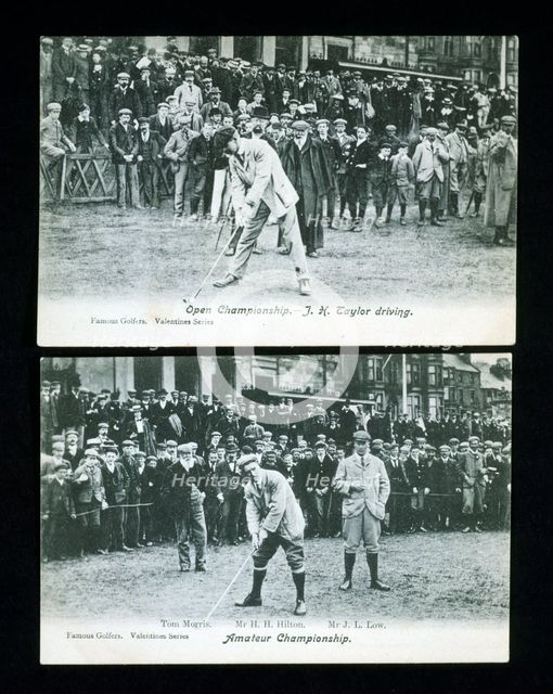Tee shots from championships, 1895 and 1908. Creator: Unknown.