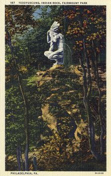 Teedyuscung, Indian Rock, Fairmount Park, Philadelphia, Pennsylvania, USA, 1933