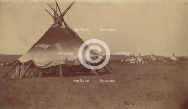 Teepee in Native American Camp, 1880s-90s. Creator: Unknown.