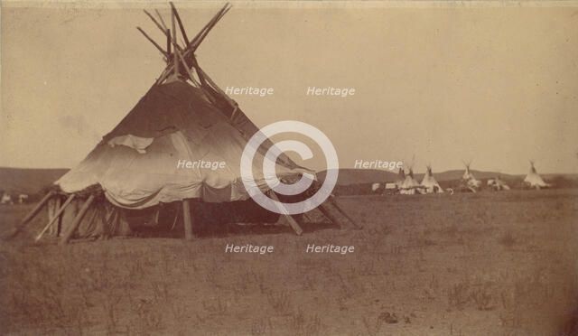 Teepee in Native American Camp, 1880s-90s. Creator: Unknown.