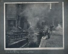 Tees Iron Works - Running Off Slag 1919. Artist: Hood & Co. Ltd