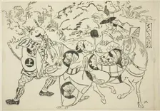 Teika's Journey (Taika no michiyuki), from the series "Famous Scenes from Japanese..., c. 1705/06. Creator: Okumura Masanobu