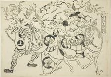 Teika's Journey (Taika no michiyuki), from the series "Famous Scenes from Japanese..., c. 1705/06. Creator: Okumura Masanobu