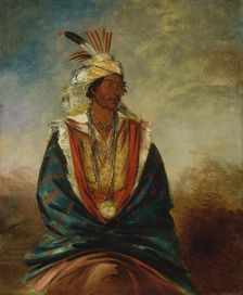 Tel-maz-há-za, a Warrior of Distinction, 1834. Creator: George Catlin