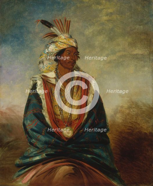 Tel-maz-há-za, a Warrior of Distinction, 1834. Creator: George Catlin.