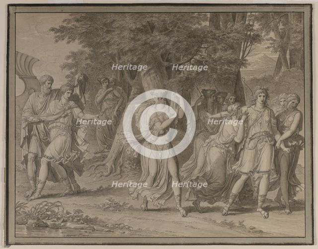 Telemachus, Urged by Mentor, Leaving the Island of Calypso , 1800. Creator: Charles Meynier (French, 1768-1832).
