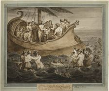 Telemachus and Mentor in a Galley after Fleeing the Island of Calypso, from The..., Book 8, 1808. Creator: Bartolomeo Pinelli