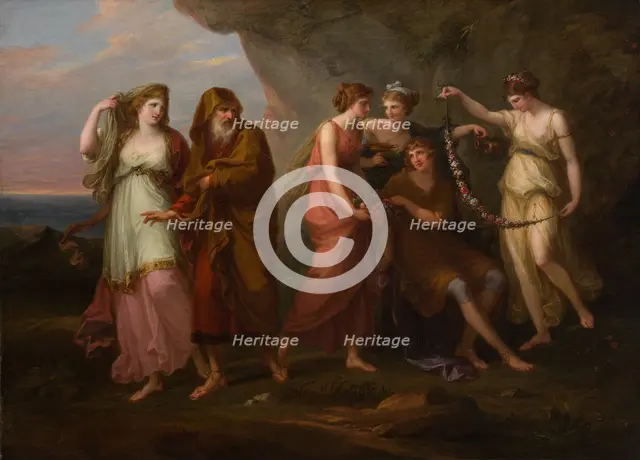 Telemachus and the Nymphs of Calypso, 1782. Creator: Angelica Kauffman.