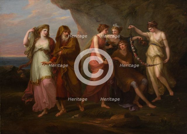 Telemachus and the Nymphs of Calypso, 1782. Creator: Angelica Kauffman.