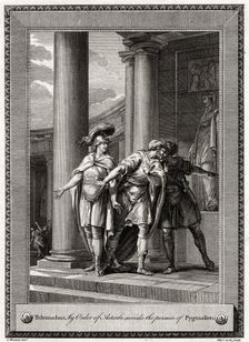 Telemachus, by Order of Astarbe, avoids the pursuits of Pygmalion 1775. Artist: T Cook