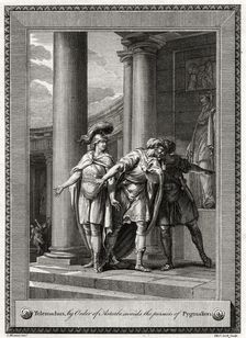 Telemachus, by Order of Astarbe, avoids the pursuits of Pygmalion 1775. Artist: T Cook