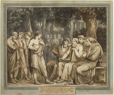 Telemachus Describes How He Was Admitted into the Assembly in Crete, from The..., 1808. Creator: Bartolomeo Pinelli