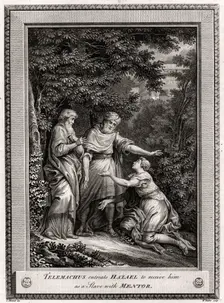 Telemachus entreats Hazael to receive him as a Slave with Mentor 1775. Artist: W Walker