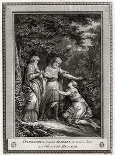 Telemachus entreats Hazael to receive him as a Slave with Mentor 1775. Artist: W Walker