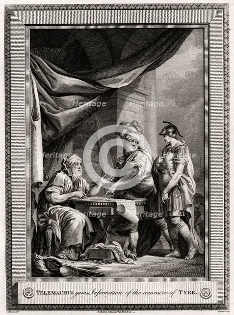 'Telemachus gains Information of the commerce of Tyre', 1775. Artist: W Walker
