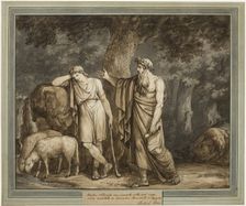 Telemachus is Consoled by Termosiris, Priest of Apollo, from The Adventures of..., 1808. Creator: Bartolomeo Pinelli