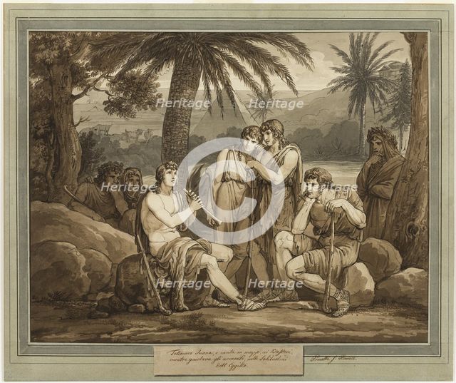 Telemachus Plays and Sings to the Shepherds in Egypt, from The Adventures of..., 1808. Creator: Bartolomeo Pinelli.