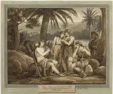 Telemachus Plays and Sings to the Shepherds in Egypt, from The Adventures of..., 1808. Creator: Bartolomeo Pinelli